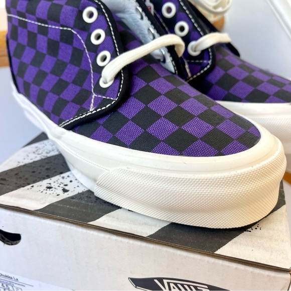 NWT Vans Vault Chukka LX Mid Rise in Checkerboard Canvas purple midrise sneakers - Picture 13 of 13